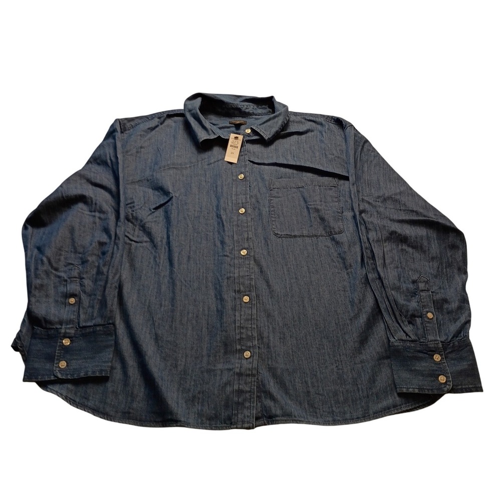 Talbots Button Down Women's Denim Chambray Shirt 2X Blue Plus Casual NEW NWT